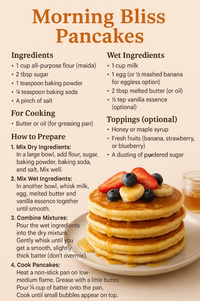 🌞MORNING BLISS PANCAKES-A FLUFFY START TO YOUR DAY